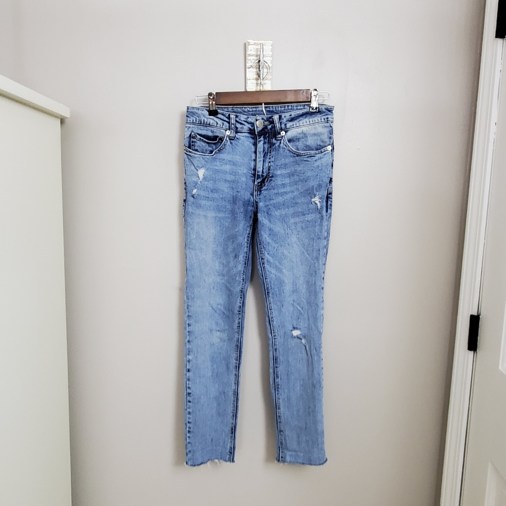 Distressed Original Use Stone Washed Skinny Jeans - Picture 2 of 12